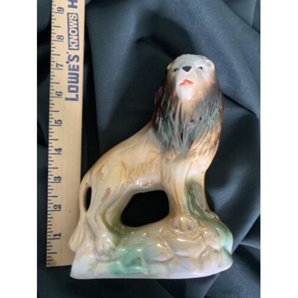 Vintage Proud Lion Figure Statue Lusterware Brazil - Picture 3 of 12